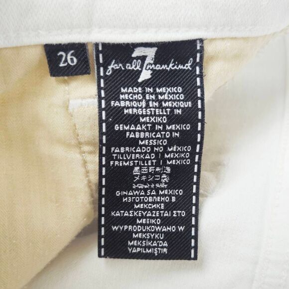 7 FOR ALL MANKIND Luxe Vintage White Josefina Boyfriend Nautical Crop Jeans 26 - Picture 9 of 9